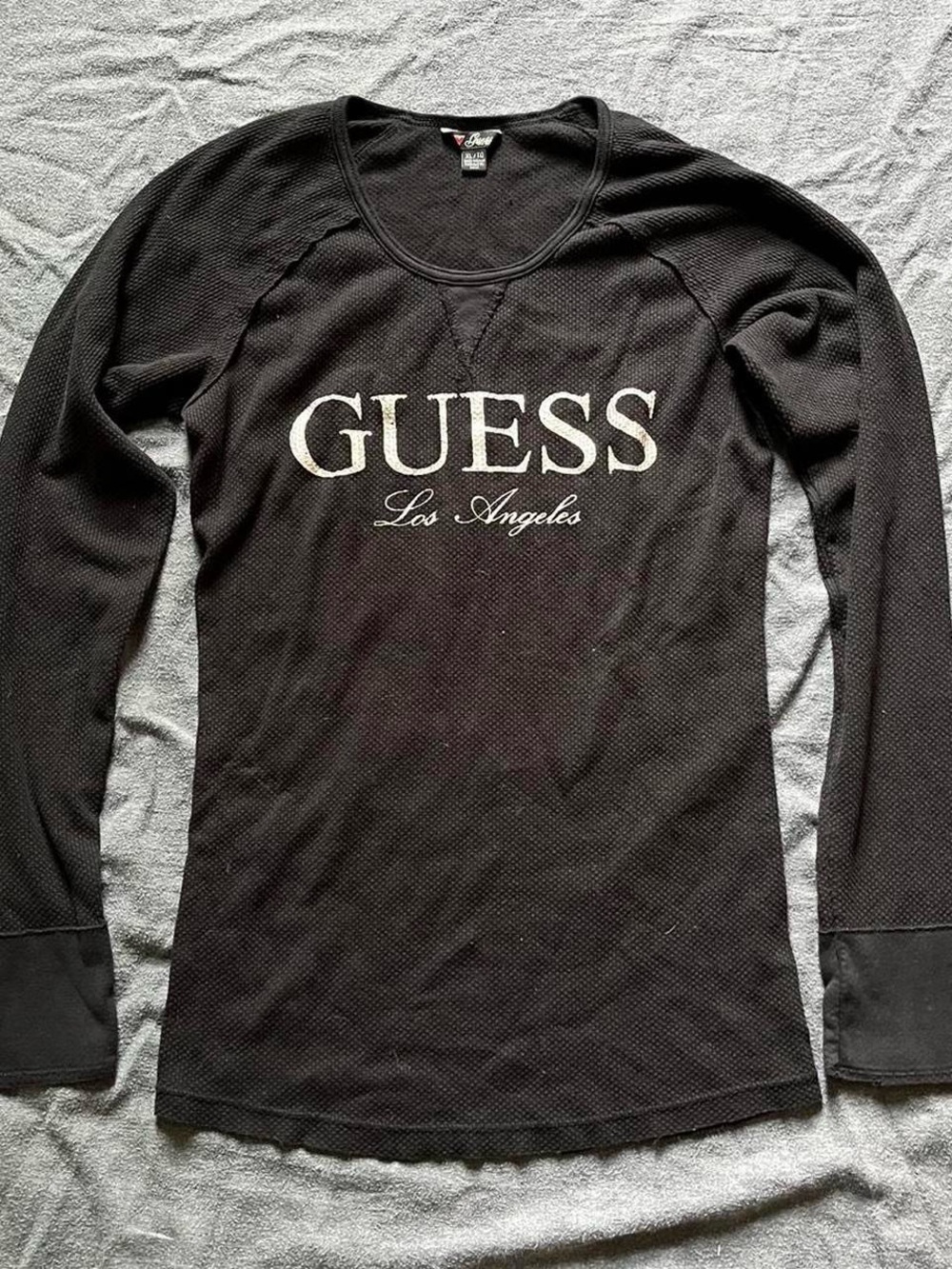 Guess Los Angeles waffle knit long sleeve shirt